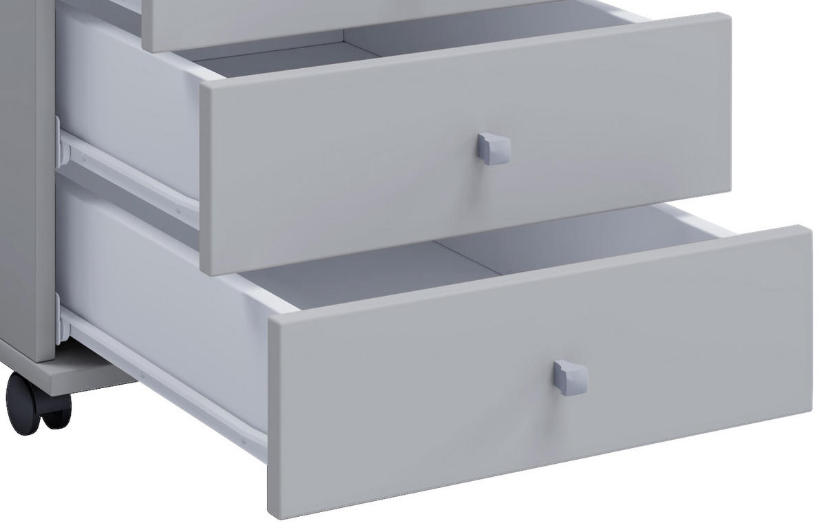 ROLLCONTAINER 42/57/80 cm  - Silberfarben/Grau, Basics, Holzwerkstoff/Kunststoff (42/57/80cm) - MID.YOU