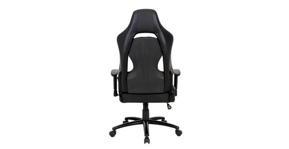 GAMINGSTUHL in Lederlook Schwarz - Rot/Schwarz, Design, Kunststoff/Textil (64/124/65cm) - Novel
