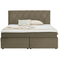 BOXSPRINGBETT 160/200 cm  in Hellbraun  - Hellbraun/Schwarz, Design, Holzwerkstoff/Kunststoff (160/200cm) - Xora
