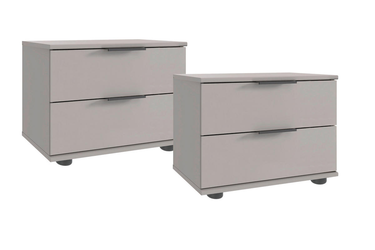 SET NOČNIH OMARIC, bež, sahara, sivobež  - sivobež/sahara, Design, kovina/umetna masa (104/40/38cm) - Carryhome