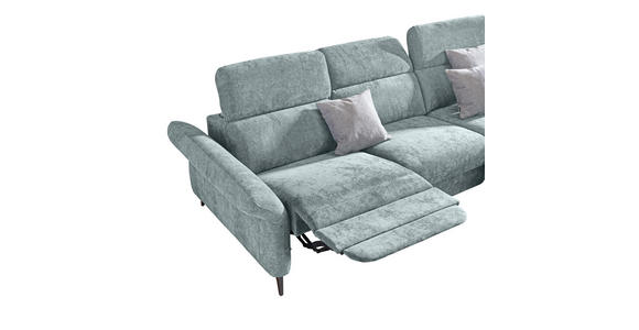 ECKSOFA in Webstoff Türkis  - Türkis/Schwarz, Natur, Textil/Metall (199/285cm) - Valnatura