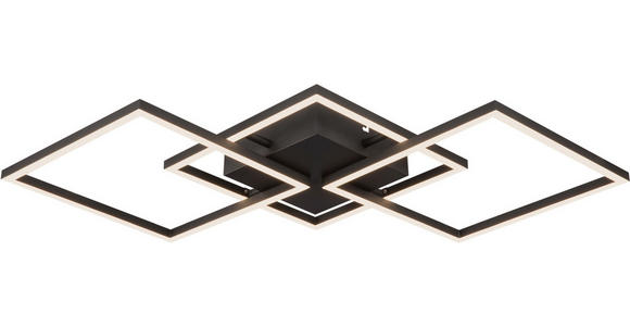 LED-DECKENLEUCHTE 75,5/37/6 cm - Schwarz, Trend, Kunststoff/Metall (75,5/37/6cm) - Novel