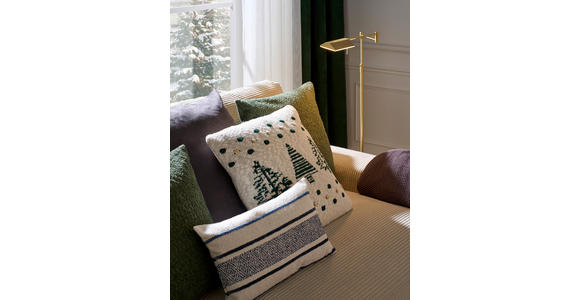 MEGASOFA  in Cord Creme  - Creme/Schwarz, MODERN, Kunststoff/Textil (278/93/112cm) - Carryhome