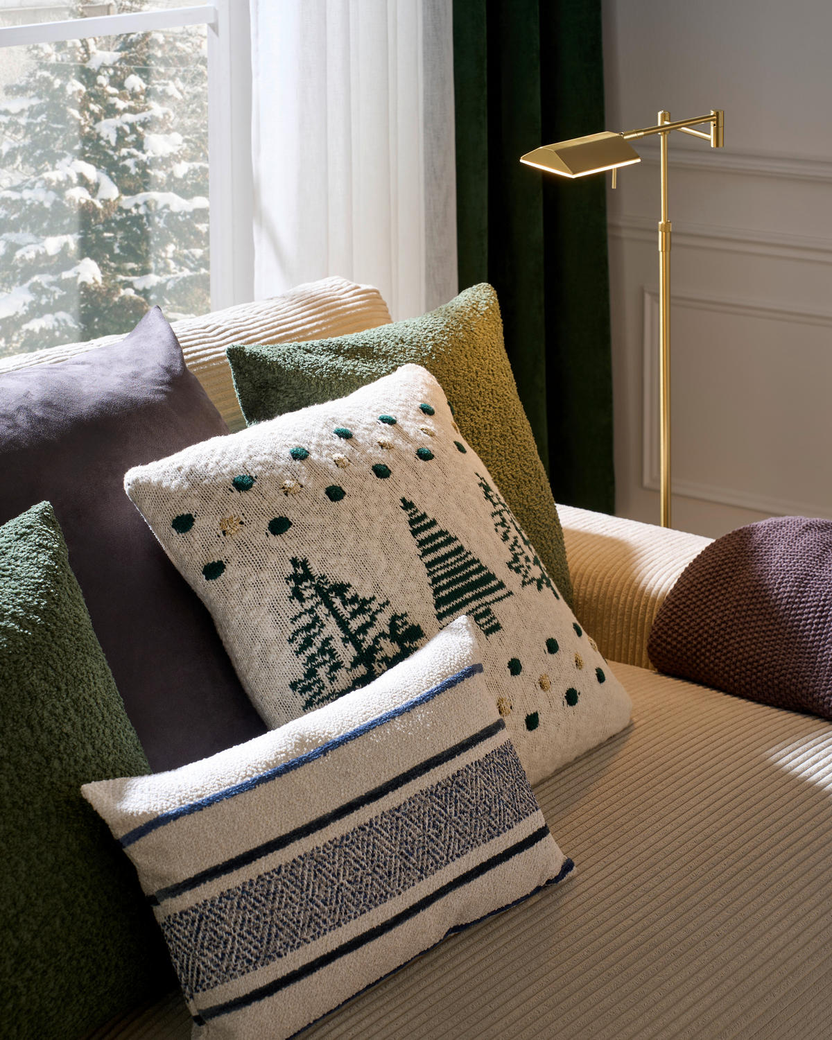 MEGA POHOVKA, textil, krémová - černá/krémová, Moderní, textil/plast (278/93/112cm) - Carryhome