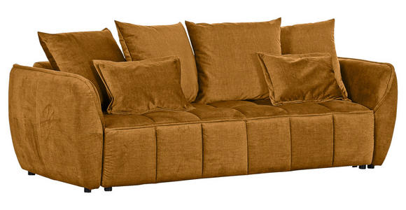 SCHLAFSOFA Flachgewebe Senfgelb - Senfgelb/Schwarz, KONVENTIONELL, Kunststoff/Textil (250/70/118cm) - Carryhome