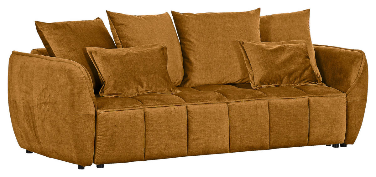 BÄDDSOFFA i flatväv senapsgul  - svart/senapsgul, Klassisk, textil/plast (250/70/118cm) - MID.YOU