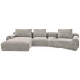 ECKSOFA  in Chenille Hellgrau  176/362 cm  - Hellgrau/Schwarz, KONVENTIONELL, Kunststoff/Textil (176/362cm) - Carryhome