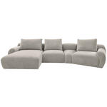 ECKSOFA  in Chenille Hellgrau  176/362 cm  - Hellgrau/Schwarz, KONVENTIONELL, Kunststoff/Textil (176/362cm) - Carryhome