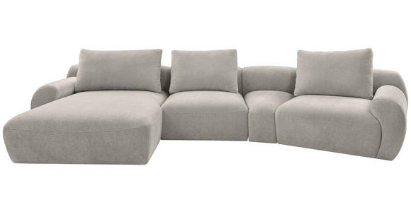 ECKSOFA  in Chenille Hellgrau  176/362 cm  - Hellgrau/Schwarz, KONVENTIONELL, Kunststoff/Textil (176/362cm) - Carryhome