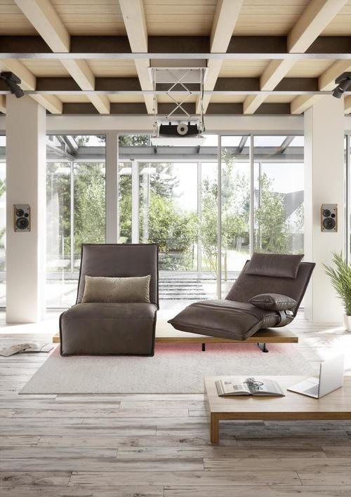 2-SITZER-SOFA Echtleder Eichefarben, Dunkelbraun  - Eichefarben/Dunkelbraun, Natur, Leder/Holz (240/63/115cm) - Koinor