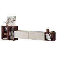 WOHNWAND  in Sandfarben, Rostfarben  280/72/37,1 cm  - Sandfarben/Rostfarben, Design, Glas/Holzwerkstoff (280/72/37,1cm) - Celina Home