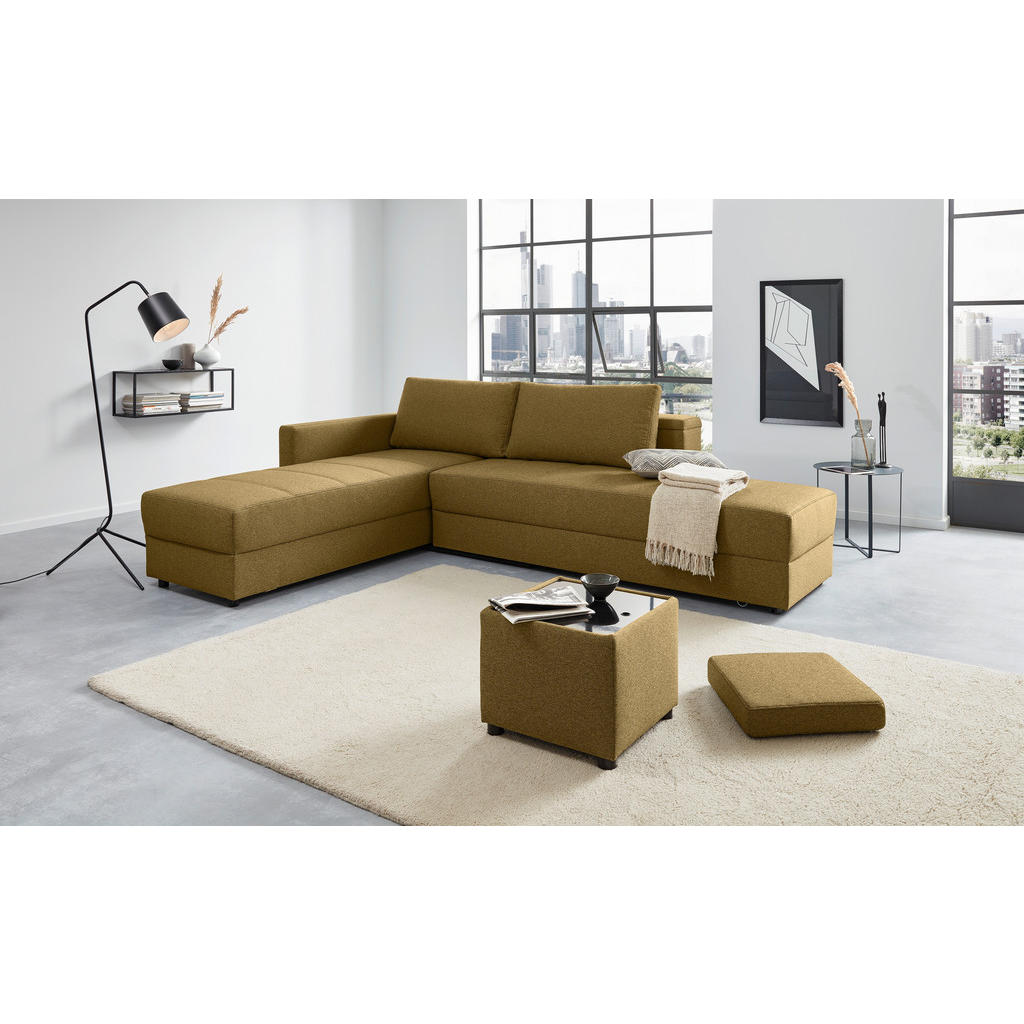 Thumbnail - Looks by W.Joop Ecksofa Looks Iii, Messing, Textil, Uni, 4-Sitzer, L-Form, Ottomane rechts, 287x229 cm, Made in EU, Lieg...