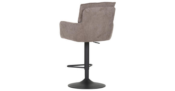 BARHOCKER Cord Braun Stoffauswahl, Sitzfläche 360° drehbar  - Schwarz/Braun, Design, Textil/Metall (54/98-120/58cm) - Novel