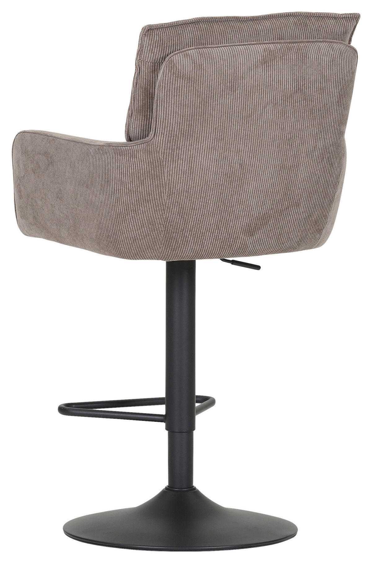 BARHOCKER Cord Braun Stoffauswahl, Sitzfläche 360° drehbar  - Schwarz/Braun, Design, Textil/Metall (54/98-120/58cm) - Novel