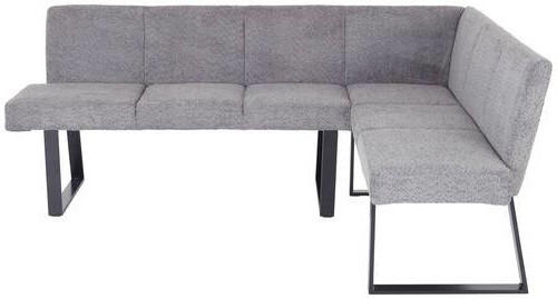 ECKBANK 202/160 cm  in Grau  - Schwarz/Grau, MODERN, Textil/Metall (202/160cm) - Livetastic