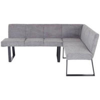 ECKBANK 202/160 cm  in Grau  - Schwarz/Grau, MODERN, Textil/Metall (202/160cm) - Livetastic