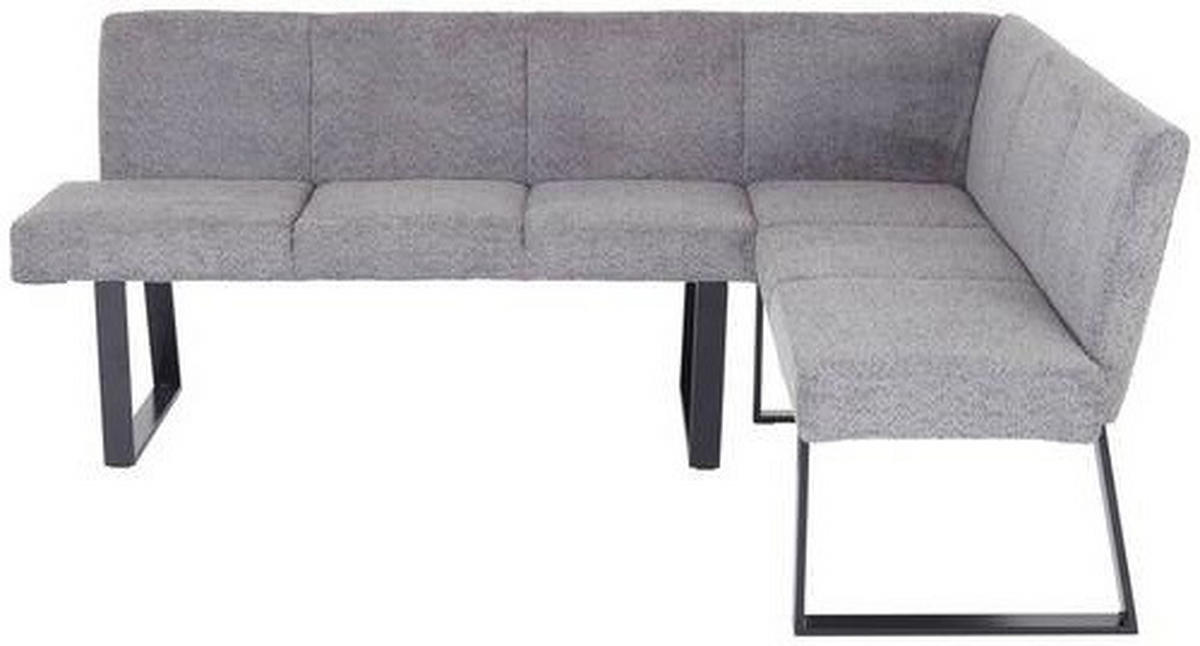 ECKBANK 190/150 cm Leinenoptik Grau   - Schwarz/Grau, MODERN, Textil/Metall (190/150cm) - MID.YOU