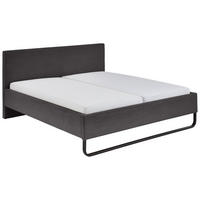 POLSTERBETT 180/200 cm, inkl.  in Grau  - Schwarz/Grau, Basics, Textil/Metall (180/200cm) - Boxxx