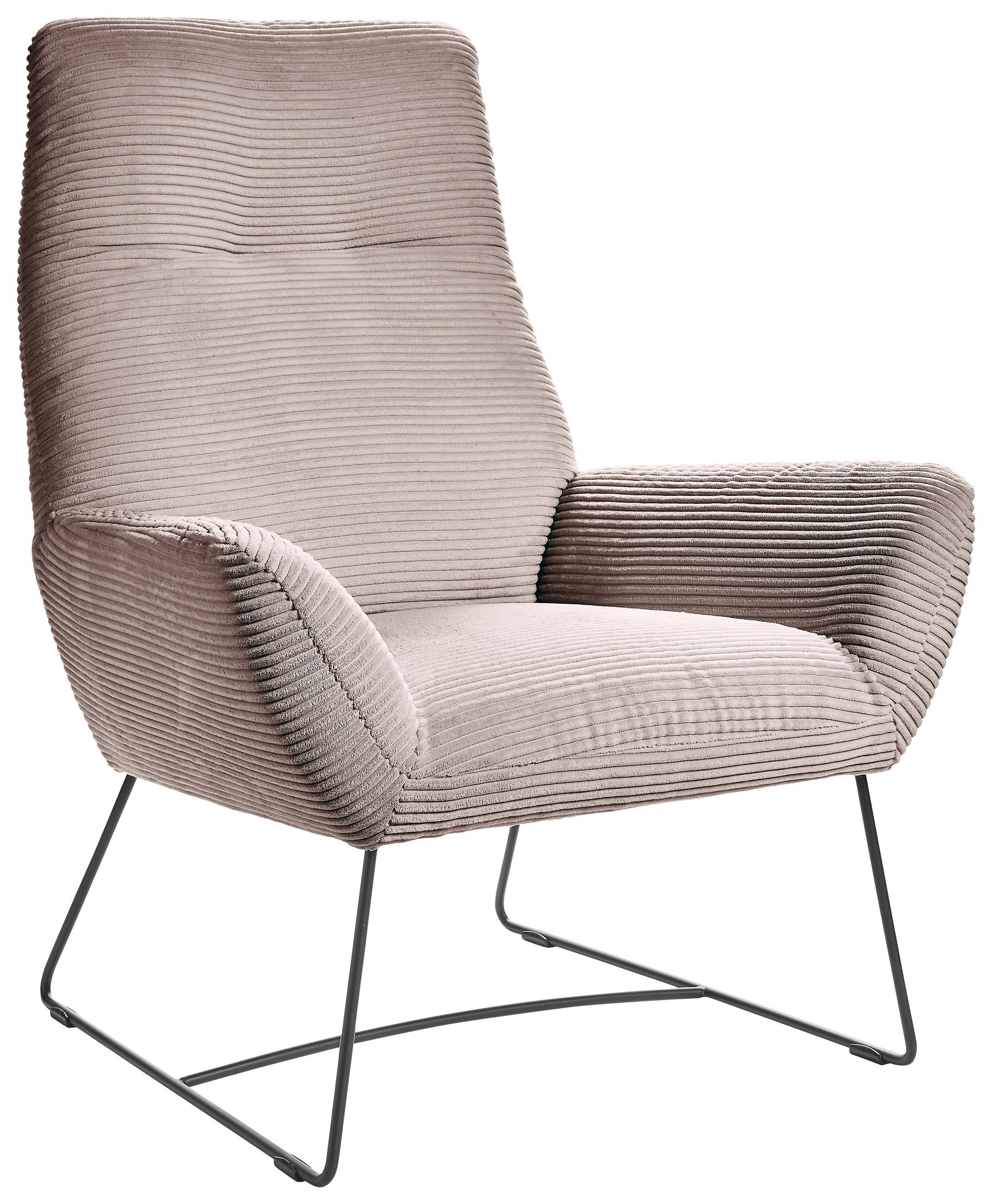 SESSEL Cord Rosa    - Schwarz/Rosa, Design, Textil/Metall (82/102/81cm) - Hom`in