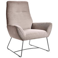 SESSEL in Cord Rosa  - Schwarz/Rosa, Design, Textil/Metall (82/102/81cm) - Hom`in