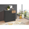 KOMMODE , 81/83/41 cm, 4 Schublade(n)  - Schwarz/Graphitfarben, KONVENTIONELL, Holzwerkstoff/Kunststoff (81/83/41cm) - Carryhome
