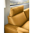 2,5-SITZER in Leder Currygelb  - Currygelb/Schwarz, Design, Leder/Metall (200/102/92cm) - Johann Jakob