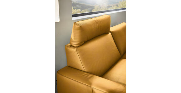 2,5-SITZER in Leder Currygelb - Currygelb/Schwarz, Design, Leder/Metall (200/102/92cm) - Johann Jakob