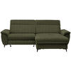 ECKSOFA in Chenille Dunkelgrün  - Dunkelgrün/Schwarz, Design, Textil/Metall (185/256cm) - Stylife
