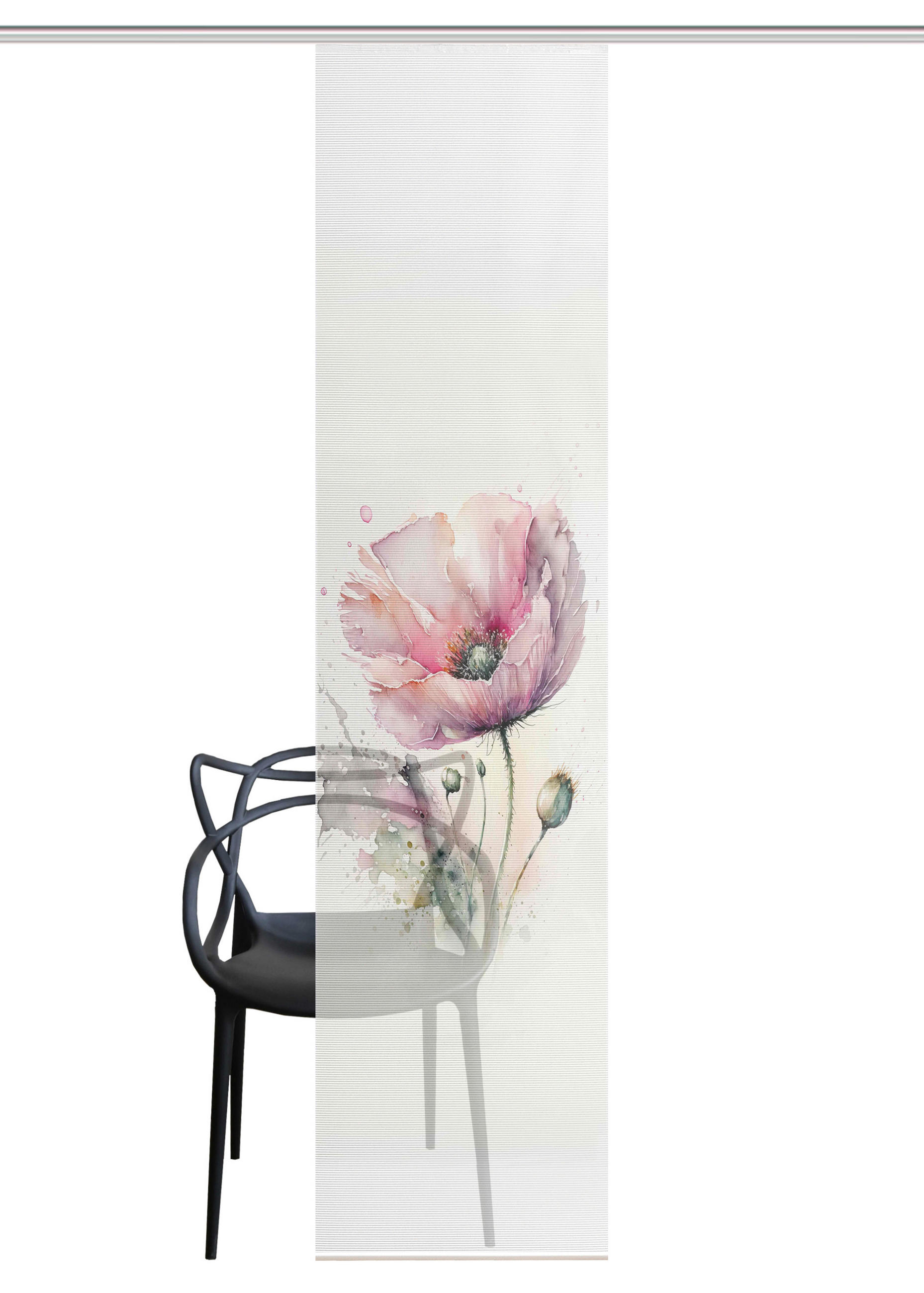 FLÄCHENVORHANG   blickdicht  60/245 cm   - Salbeigrün/Rosa, Natur, Textil (60/245cm)