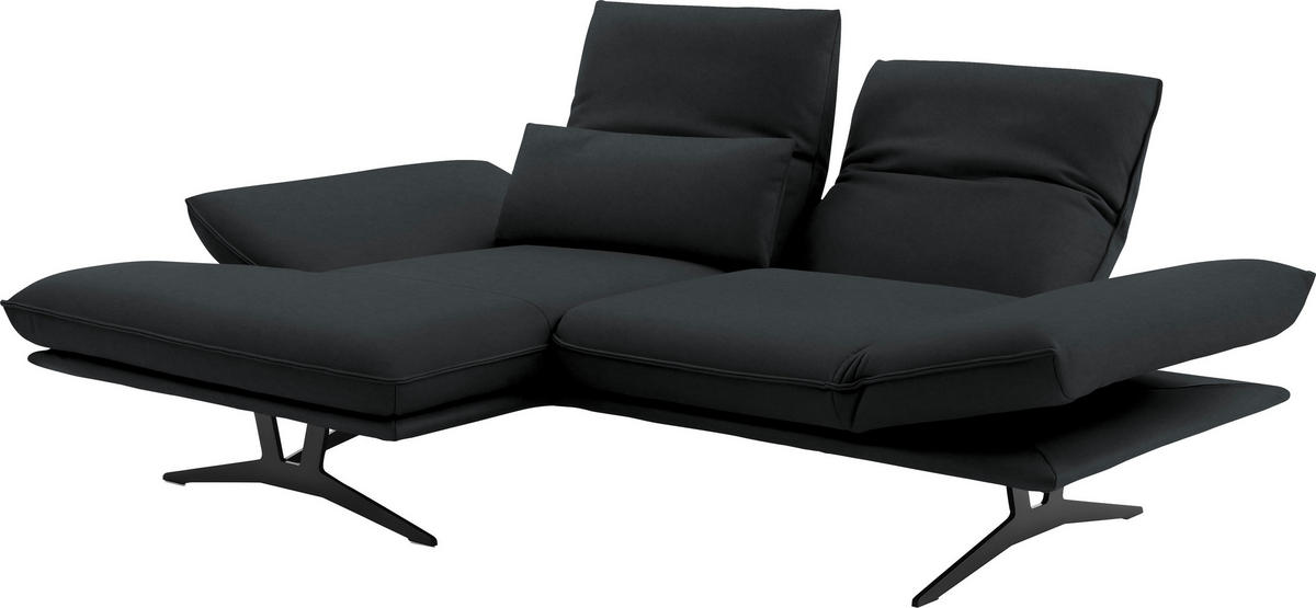 ECKSOFA  in Echtleder Grau  130/210 cm  - Gelb/Schwarz, Design, Leder/Metall (130/210cm) - Dieter Knoll