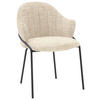 ARMLEHNSTUHL  in beflockt  - Beige/Anthrazit, Design, Textil/Metall (55/84/55cm) - Emilio Belluti