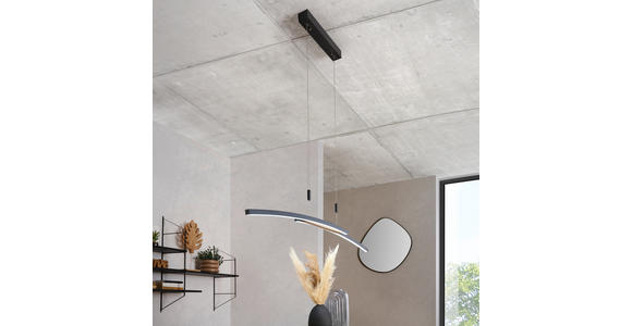 LED-HÄNGELEUCHTE 130/6,5/155 cm - Schwarz, Basics, Holz/Metall (130/6,5/155cm) - Dieter Knoll