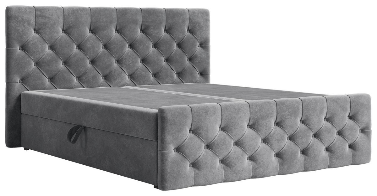 BOXBETT 140/200 cm  in Anthrazit  - Anthrazit/Schwarz, MODERN, Holz/Kunststoff (140/200cm) - MID.YOU