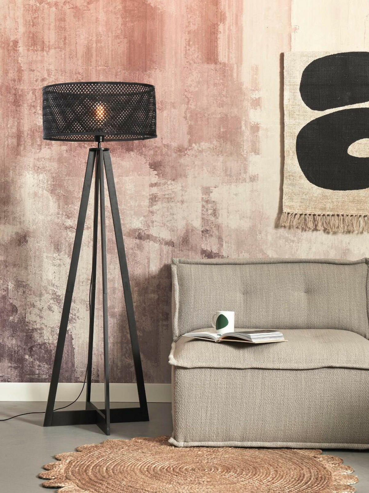 GOLVLAMPA GOOD&MOJO  50/50/145 cm    - svart, Trend (50/50/145cm) - Good & Mojo
