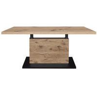 COUCHTISCH Lift rechteckig Schwarz, Eichefarben  - Eichefarben/Schwarz, Design, Holzwerkstoff/Metall (120/55-69/70cm) - MID.YOU