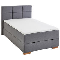 BOXSPRINGBETT 140/200 cm  in Grau  - Eichefarben/Grau, Basics, Holz/Textil (140/200cm) - home24