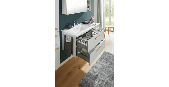 BADEZIMMER  in 113 cm  - Weiß, KONVENTIONELL, Glas/Holzwerkstoff (113cm) - Dieter Knoll