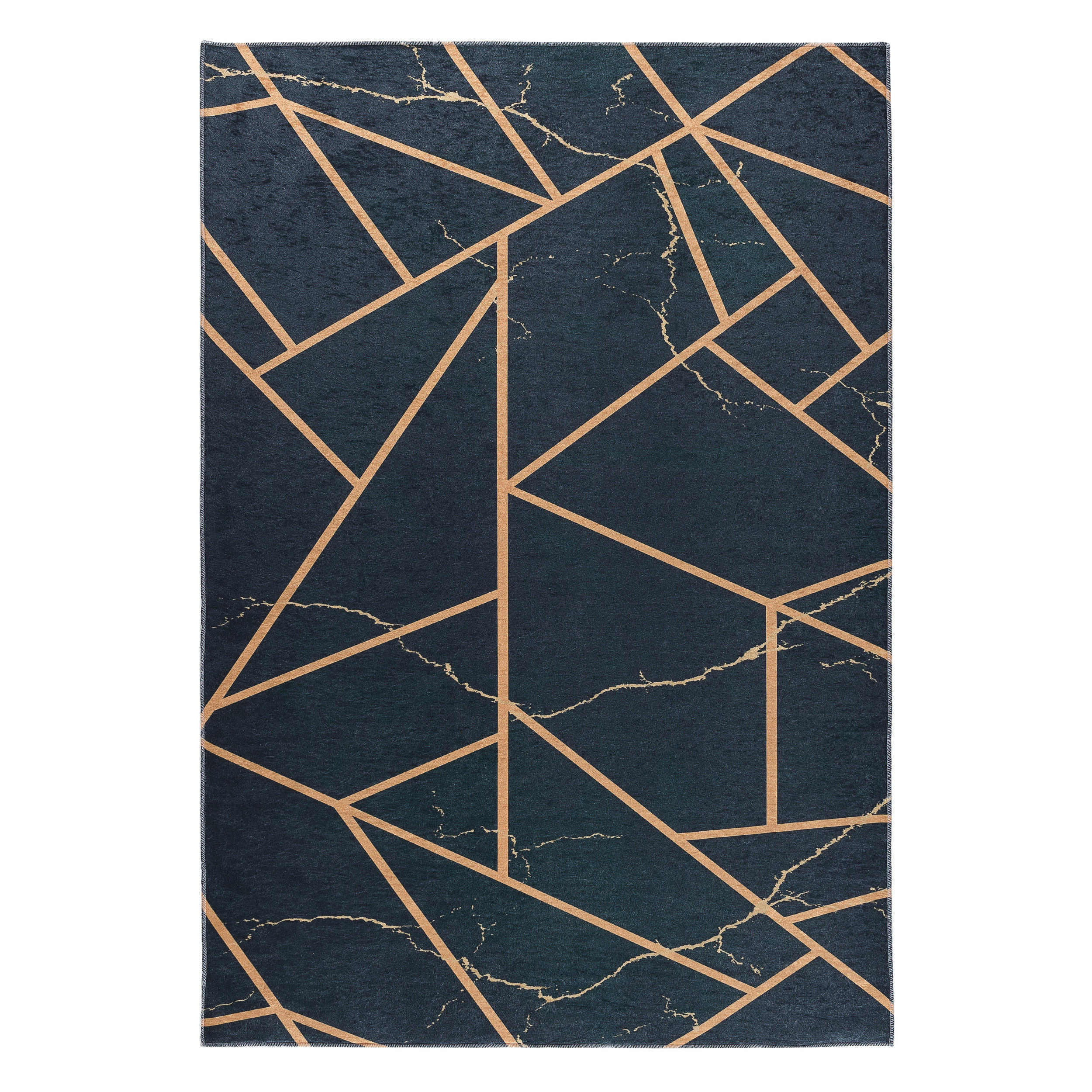 Webteppich Modern Gold 120/170 cm Caimas  - Goldfarben/Schwarz, MODERN, Kunststoff/Textil (120/170cm)
