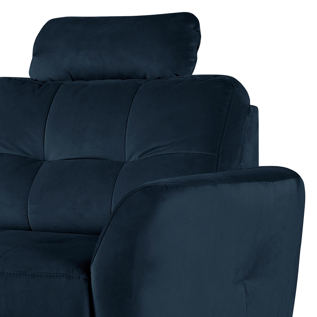 ECKSOFA Dunkelblau Samt Bettkasten, Schlaffunktion, Liegefläche im Originalstoff  - Buchefarben/Dunkelblau, Design, Holz/Textil (168/238cm) - Livetastic