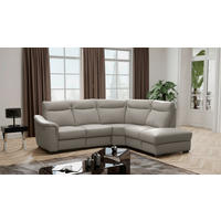 ECKSOFA Echtleder Schlammfarben  - Wengefarben/Schlammfarben, Design, Leder/Holz (260/229cm) - Livetastic