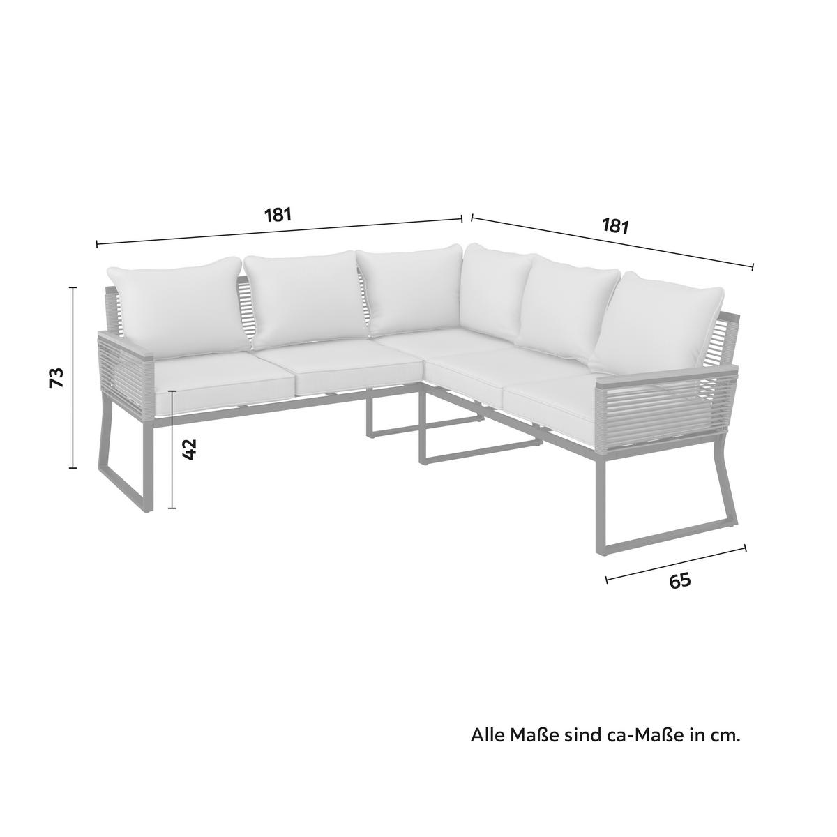 BAŠT. GARNITURA ZA RUČAVANJE 2 dela  - prirodna boja/svetlosiva, Moderno, staklo/metal (181/73/65cm) - Bessagi Garden