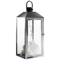 LATERNE - Klar/Schwarz, Glas/Metall (24/57/23cm) - Ambia Home