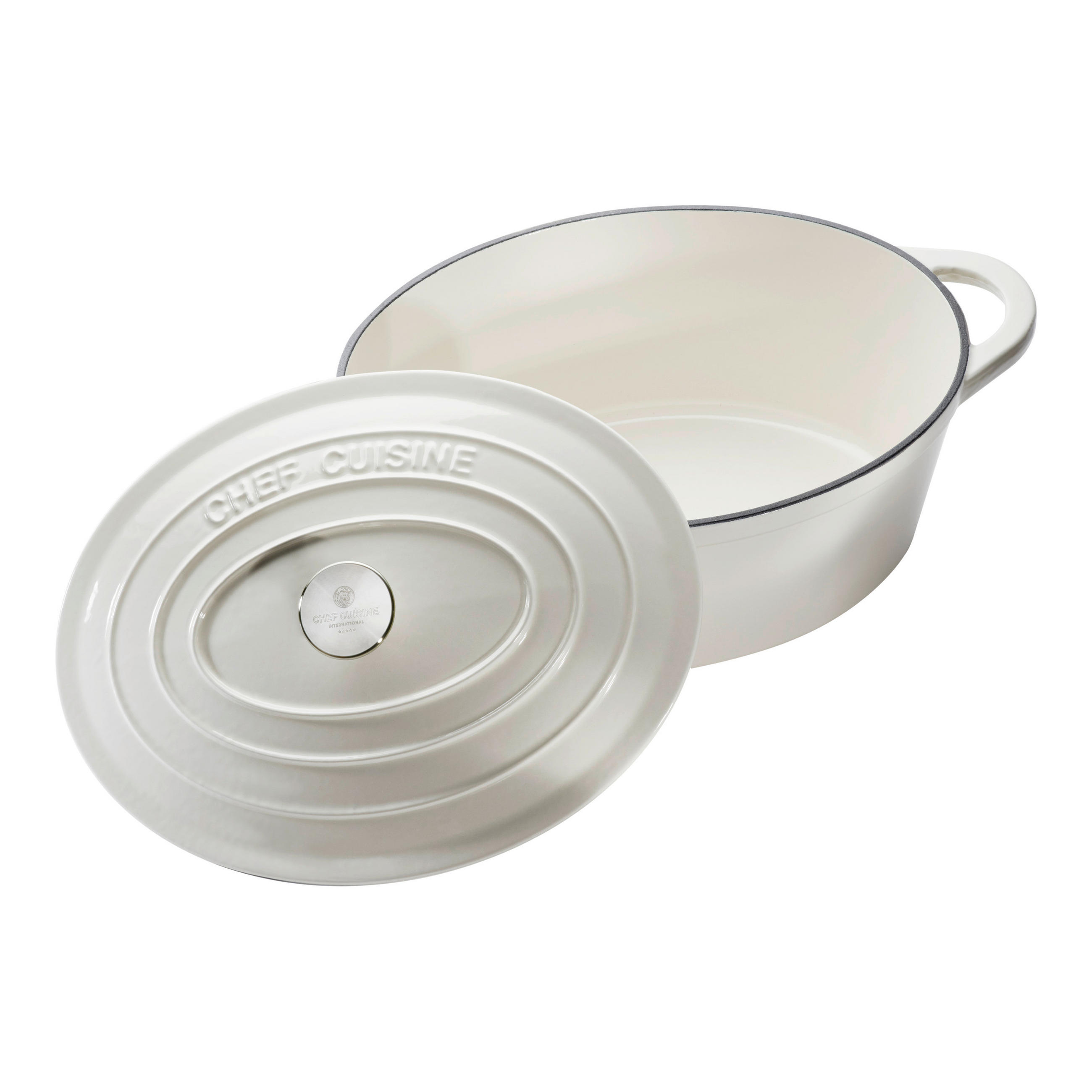 BRÄTER 37.5/29.5/16.2 cm - Edelstahlfarben/Creme, Basics, Metall (37.5/29.5/16.2cm) - CHEF CUISINE
