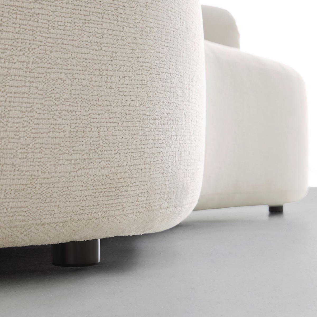 BIG SOFFA i chenille beige  - beige/svart, Modern, textil/plast (235/72/110cm) - MID.YOU