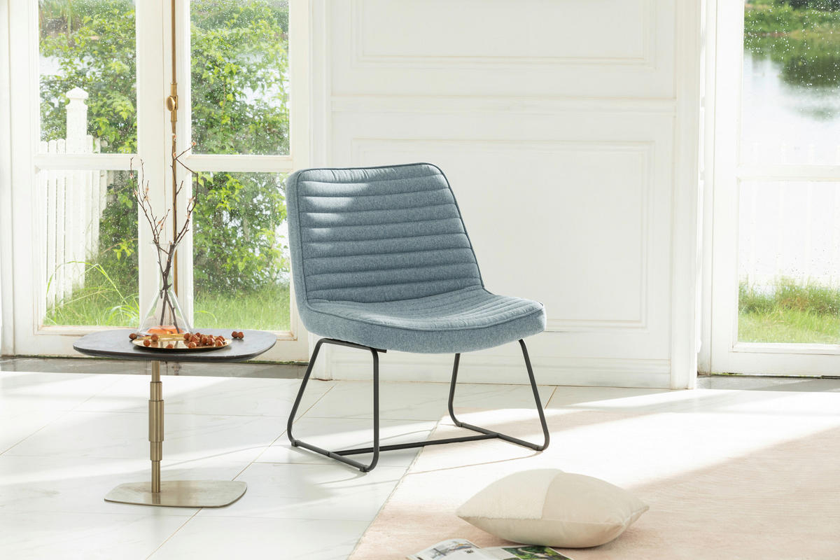 KŘESLO, textil, modrá - modrá/černá, Moderní, kov/textil (66/85/69cm) - P & B
