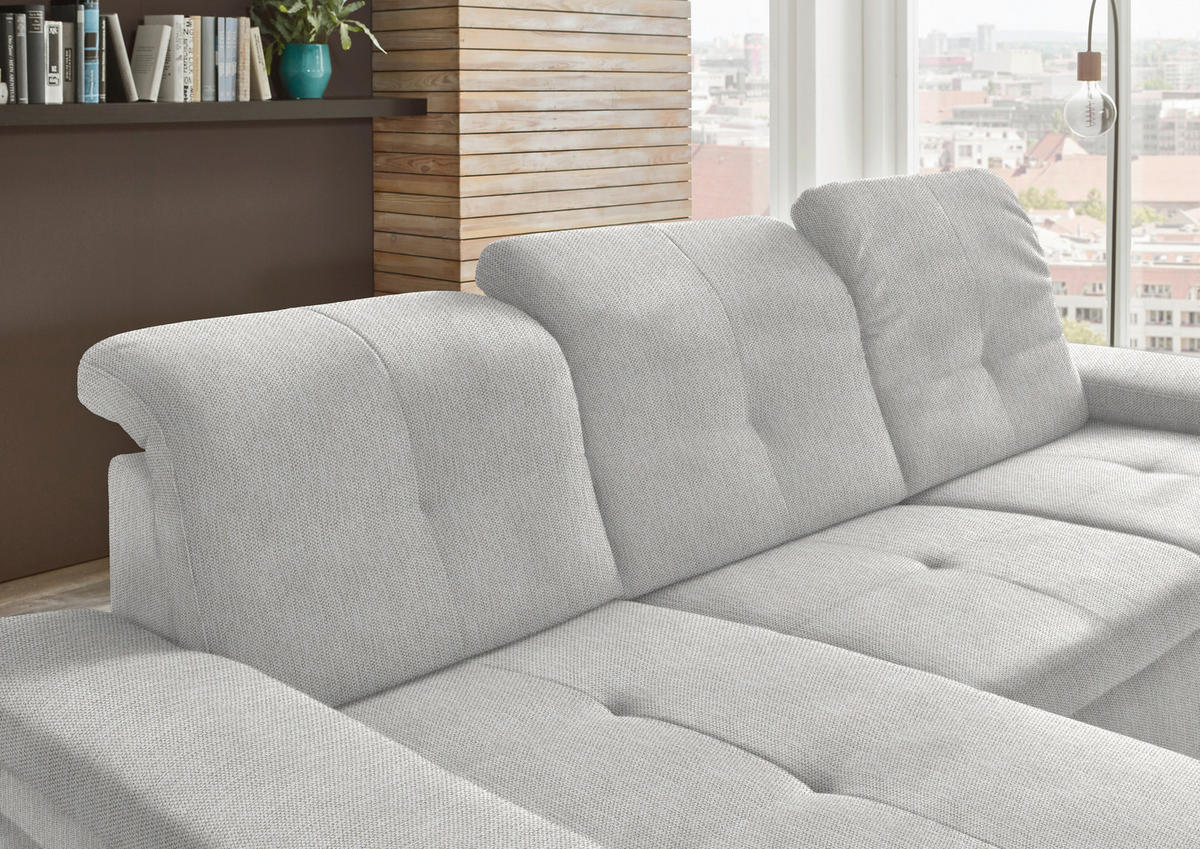 ECKSOFA in Flachgewebe Sandfarben  174/297 cm  - Sandfarben/Schwarz, Design, Textil/Metall (174/297cm) - Beldomo Style