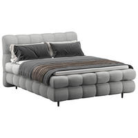BOXBETT 160/200 cm  in Silberfarben  - Silberfarben/Schwarz, Design, Textil/Metall (160/200cm) - Ti'me