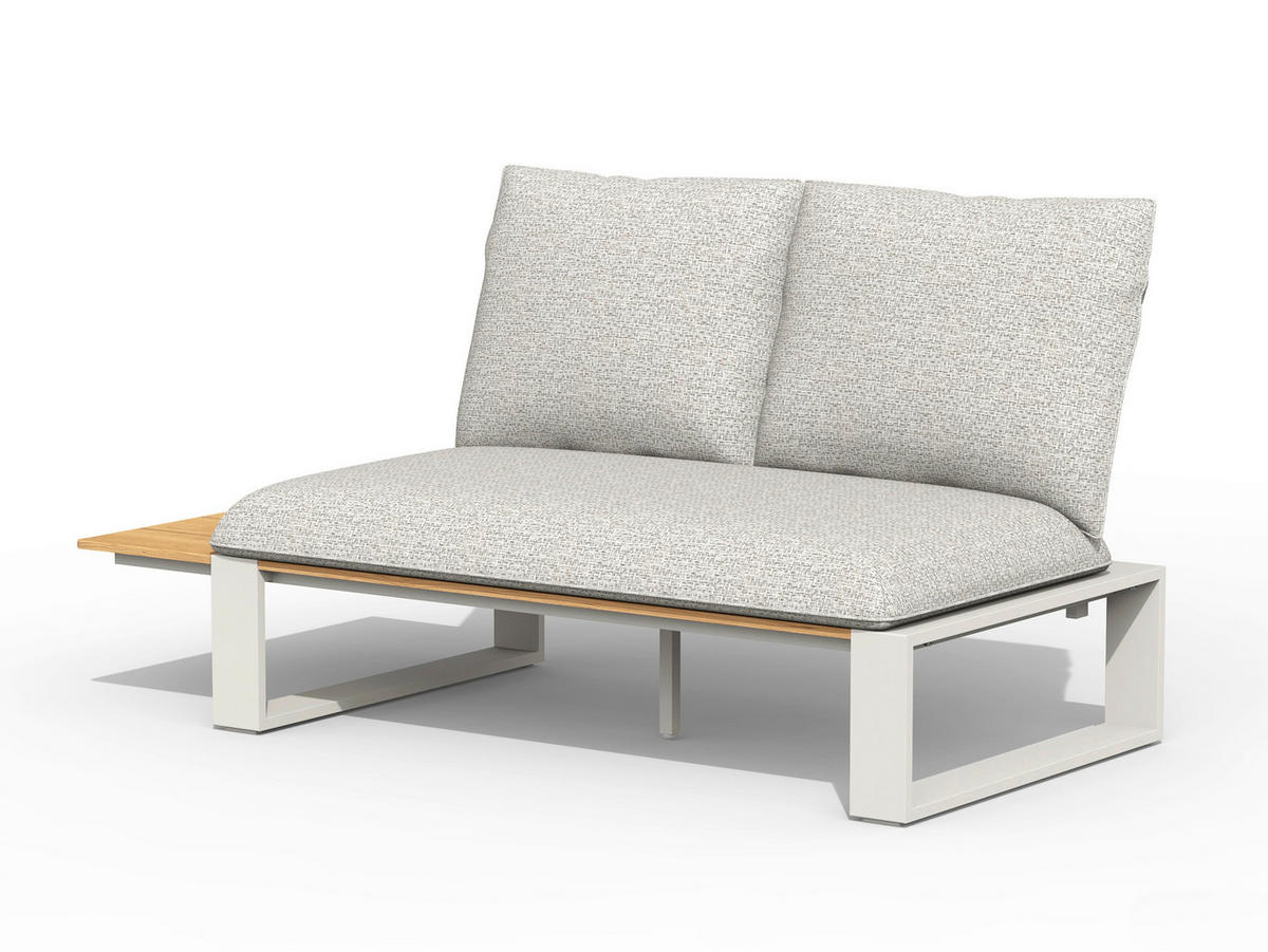 LOUNGEGARNITUR 4-teilig  - Creme/Teakfarben, Basics, Holz/Textil (247/247cm) - Tierra Outdoor