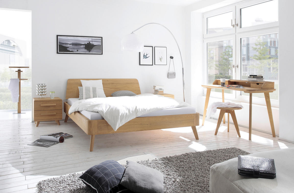 BETT 140/200 cm,  in Eichefarben,  - Eichefarben, Design, Holz (140/200cm) - Hasena