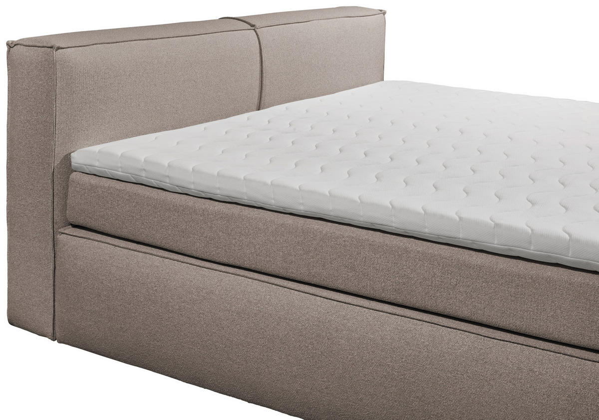 BOXSPRINGBETT 240/200 cm  in Taupe  - Taupe/Schwarz, LIFESTYLE, Kunststoff/Textil (240/200cm) - Boxxx